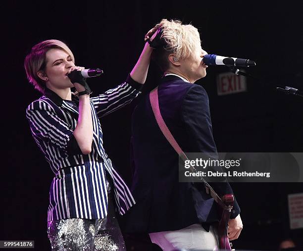 Evan Rachel Wood and Zach Villa perform during the 2nd Annual Elsie Fest at Ford Amphitheater at Coney Island Boardwalk on September 5, 2016 in...