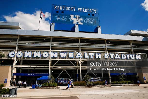 General view of Commonwealth Stadium before the Kentucky Wildcats versus Southern Miss Golden Eagles on September 3, 2016 in Louisville, Kentucky....