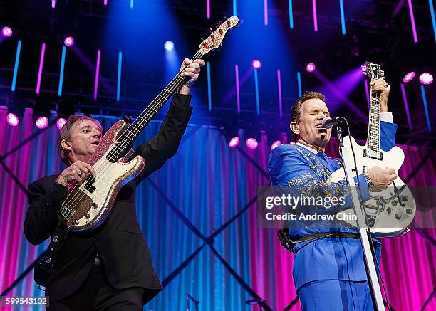 American rock musician Chris Isaak performs onstage during PNE Summer Night Concert Series at PNE Amphitheatre on September 5, 2016 in Vancouver,...