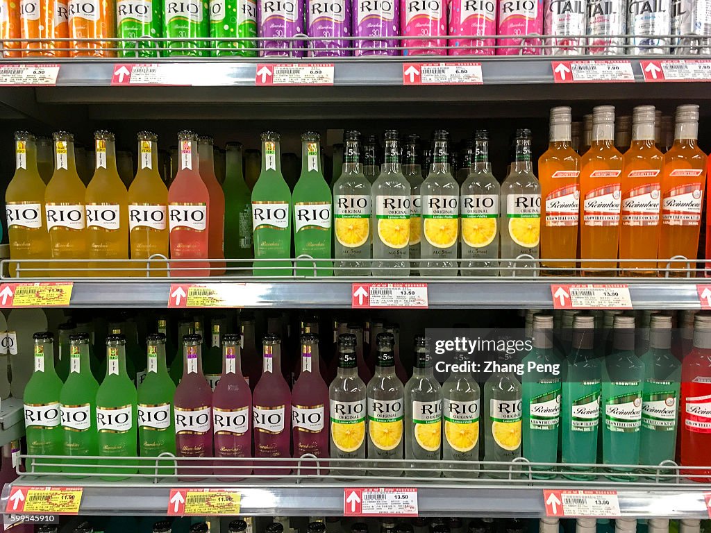 Bebida Rio Different flavors of RIO bottled alcoholic cocktail in convenience ...