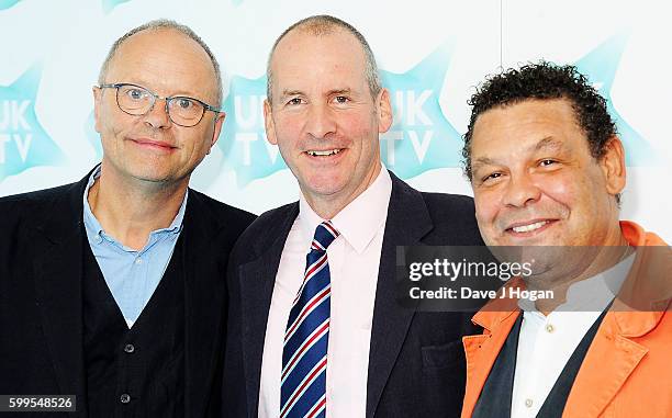 Robert Llewellyn, Chris Barrie and Craig Charles attend UKTV Live 2016 at BFI Southbank on September 6, 2016 in London, England.