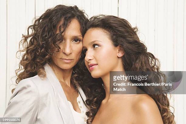 Film director Houda Benyamina is photographed with her sister Oulaya Amamra for Paris Match on August 23, 2016 in Paris, France.