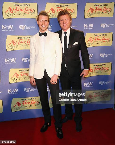 Christian Wilkins and Richard Wilkins arrive ahead of My Fair Lady opening night at Sydney Opera House on September 6, 2016 in Sydney, Australia.