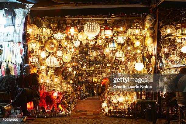 light shop, souks, marrakech, morocco - marrakesh stock pictures, royalty-free photos & images