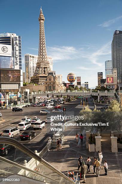 elevated view of the strip, las vegas, nevada, usa - las vegas crazy bildbanksfoton och bilder