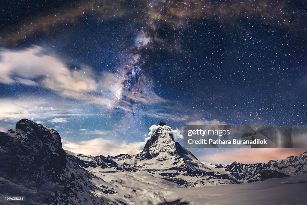 Matterhorn and milky way