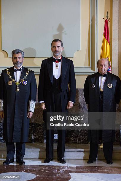 King Felipe VI of Spain attends the start of the judiciary year 2016/2017 at the Supreme Court on September 6, 2016 in Madrid, Spain.