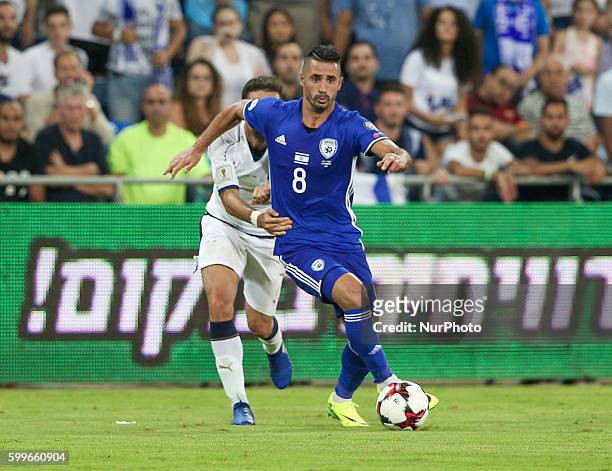 Israel's Beram Kayal in action during the World Cup 2018 qualifier football match Israel vs Italy at Sammy Ofer Stadium in Haifa, on September 5,...