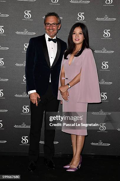Jaeger LeCoultre Communications Director Laurent Vinay and Zhao Wei wearing a Jaeger-LeCoultre attend a gala dinner hosted by Jaeger-LeCoultre...