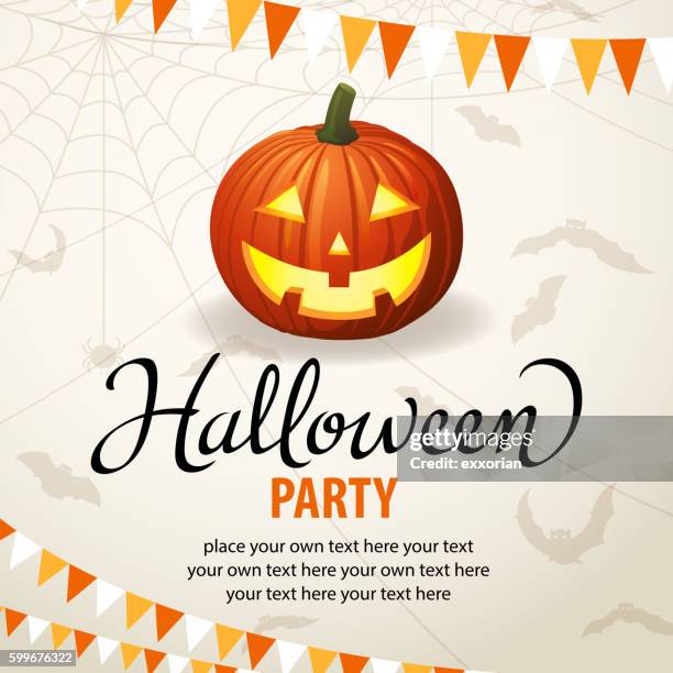 halloween pumpkin carving party - big mac pumpkin stock illustrations