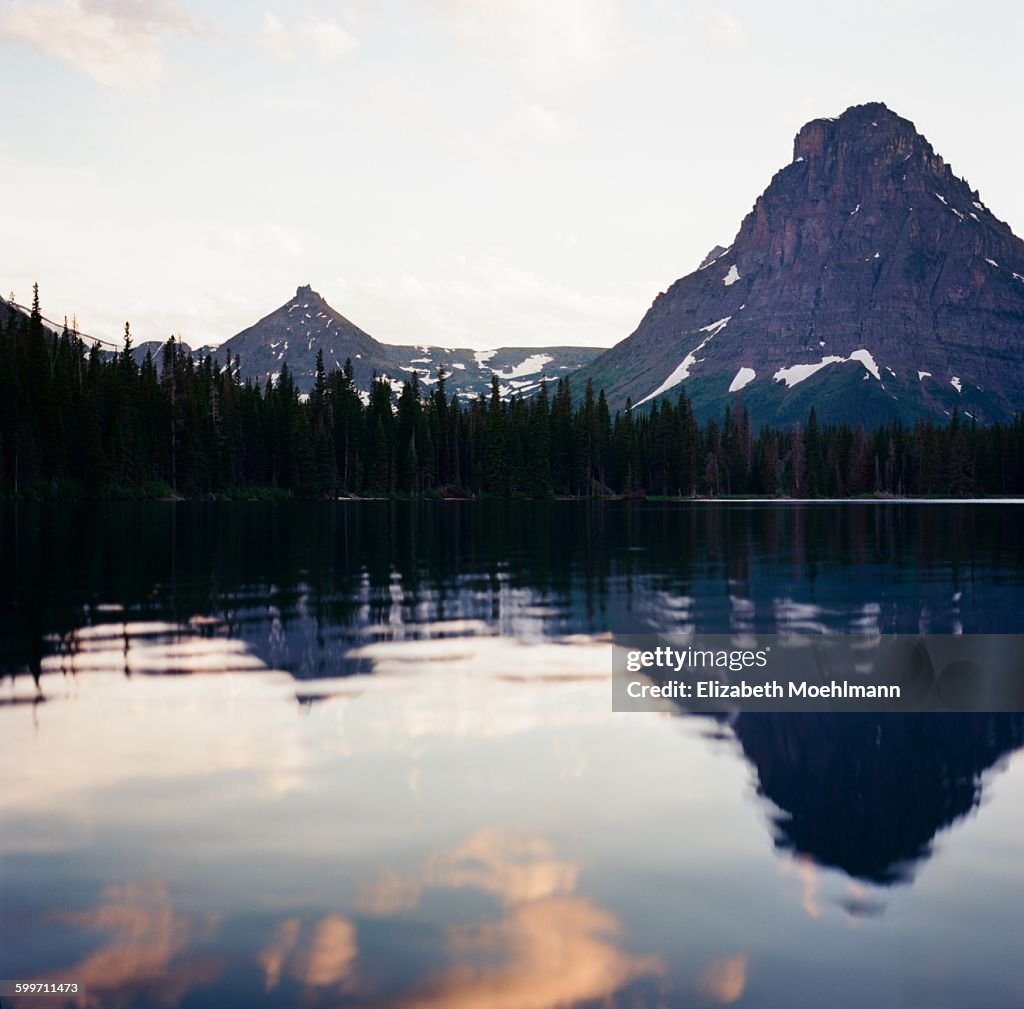 Two Medicine Lake at sunset, Glacier National Park