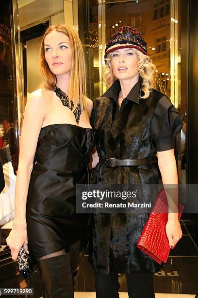 Daniela Pestova and Pavlina Nemcova attend the Prada boutique opening on September 16, 2009 in Prague, Czech Republic