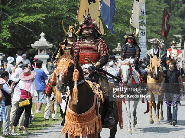 Japan - A warrior procession starts from Soma Nakamura Shrine in Soma, Fukushima Prefecture, on July 28 in a wild horse chase festival. The three-day...