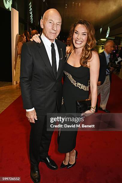 Sir Patrick Stewart and Sunny Ozell attend the GQ Men Of The Year Awards 2016 at the Tate Modern on September 6, 2016 in London, England.
