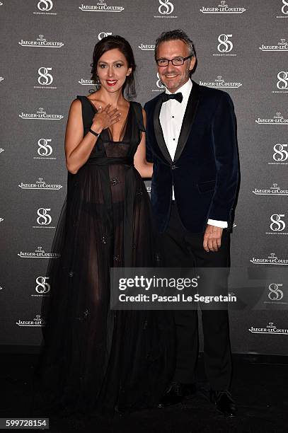 Katya Mtsitouridze wearing a Jaeger LeCoultre watch and Jaeger LeCoultre Communications Director Laurent Vinay attend a gala dinner hosted by...