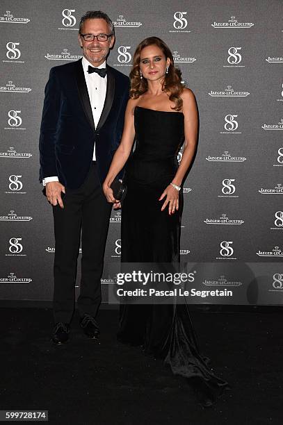 Executive Director Communication Jaeger-LeCoultre Laurent Vinay and Nelly Karim wearing a Jaeger-LeCoutre watch attends a gala dinner hosted by...