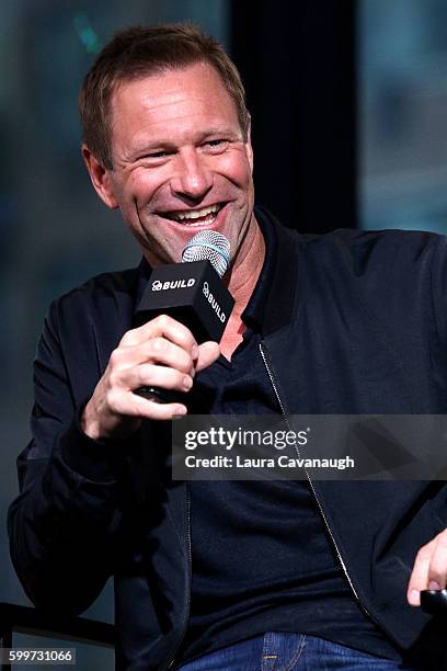 Aaron Eckhart attends The BUILD Series Presents to discuss "Sully" at AOL HQ on September 6, 2016 in New York City.