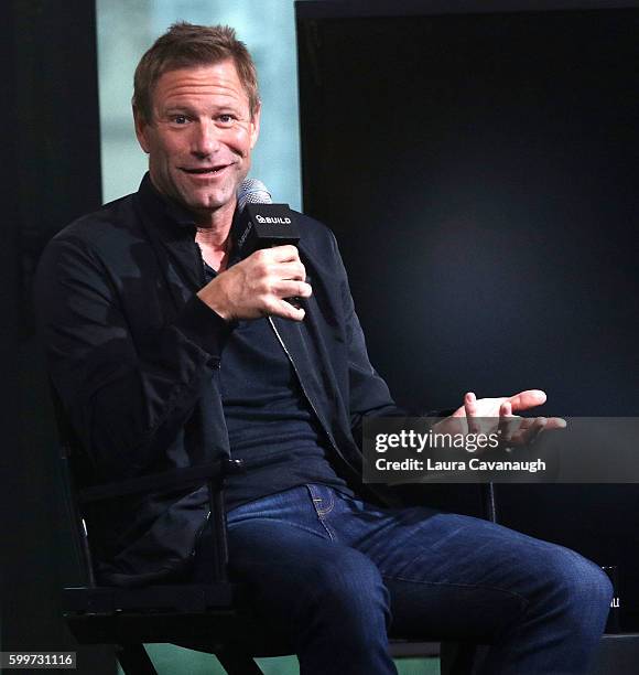 Aaron Eckhart attends The BUILD Series Presents to discuss "Sully" at AOL HQ on September 6, 2016 in New York City.