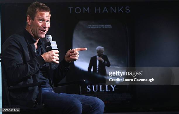 Aaron Eckhart attends The BUILD Series Presents to discuss "Sully" at AOL HQ on September 6, 2016 in New York City.