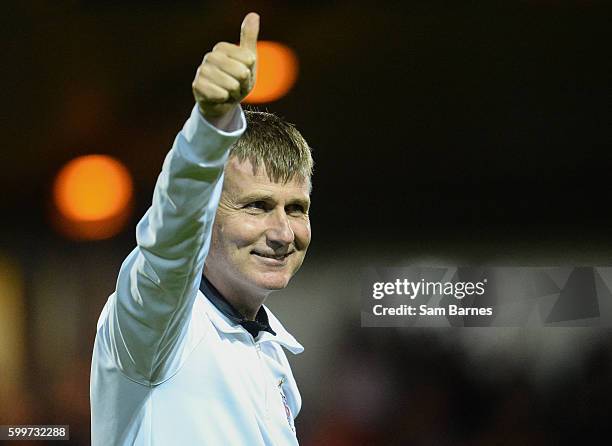 Cork , Ireland - 6 September 2016; Dundalk manager Stephen Kelly following the SSE Airtricity League Premier Division match between Sligo Rovers and...