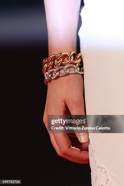 Actress Cristiana Capotondi, detail, attends the premiere of 'Tommaso' during the 73rd Venice Film Festival at Sala Grande on September 6, 2016 in...