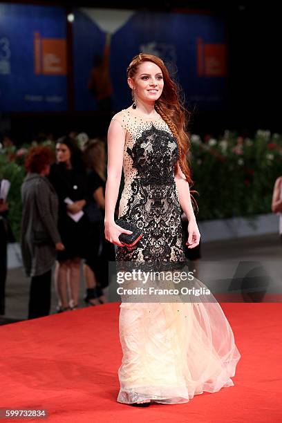 Actress Camilla Diana attends the premiere of 'Tommaso' during the 73rd Venice Film Festival at Sala Grande on September 6, 2016 in Venice, Italy.