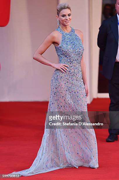 Ria Antoniou attends the premiere of 'The Bad Batch' during the 73rd Venice Film Festival at Sala Grande on September 6, 2016 in Venice, Italy.