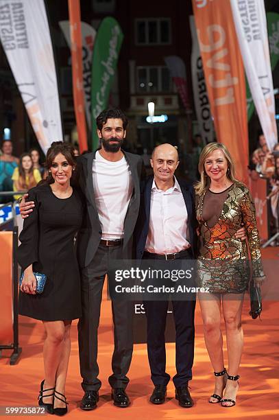 Actors Ana Morgade, Ruben Cortada, Pepe Viyuela and Pilar Castro attend "Olmos y Robles" premiere at the Principal Theater during FesTVal 2016 - Day...