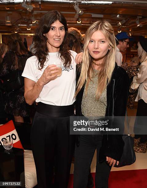 Bella Freud and Sophie Kennedy Clark attend the launch of Bella Freud's new fragrance at Fenwick Of Bond Street on September 6, 2016 in London,...