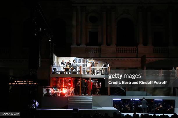View of the "La Boheme - Opera en Plein Air" Premiere at Les Invalides on September 6, 2016 in Paris, France.
