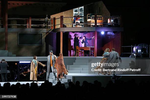 View of the "La Boheme - Opera en Plein Air" Premiere at Les Invalides on September 6, 2016 in Paris, France.