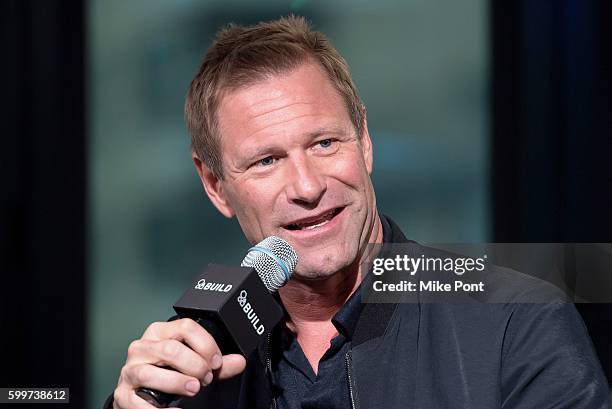 Actor Aaron Eckhart attends the AOL Build Speaker Series to discuss the movie "Sully" at AOL HQ on September 6, 2016 in New York City.