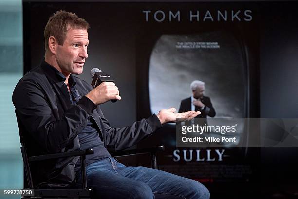 Actor Aaron Eckhart attends the AOL Build Speaker Series to discuss the movie "Sully" at AOL HQ on September 6, 2016 in New York City.