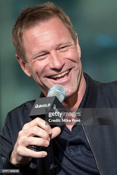 Actor Aaron Eckhart attends the AOL Build Speaker Series to discuss the movie "Sully" at AOL HQ on September 6, 2016 in New York City.