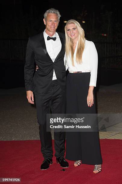 Mark Foster and Rebecca Adlington arrives for GQ Men Of The Year Awards 2016 at Tate Modern on September 6, 2016 in London, England.
