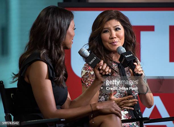Aisha Tyler and Julie Chen attend the AOL Build Speaker Series to discuss "The Talk" at AOL HQ on September 6, 2016 in New York City.