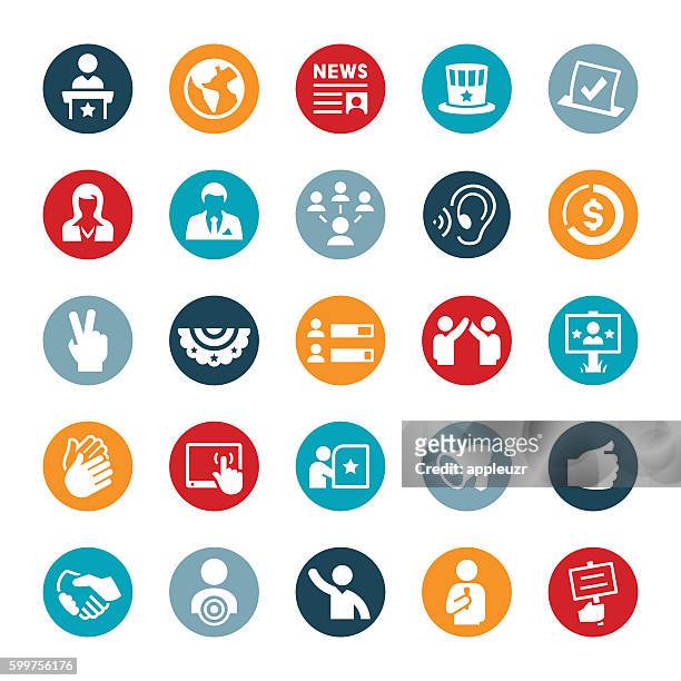 political icons - government relations stock illustrations
