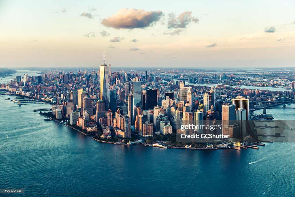 La città dei sogni, lo skyline di New York al crepuscolo