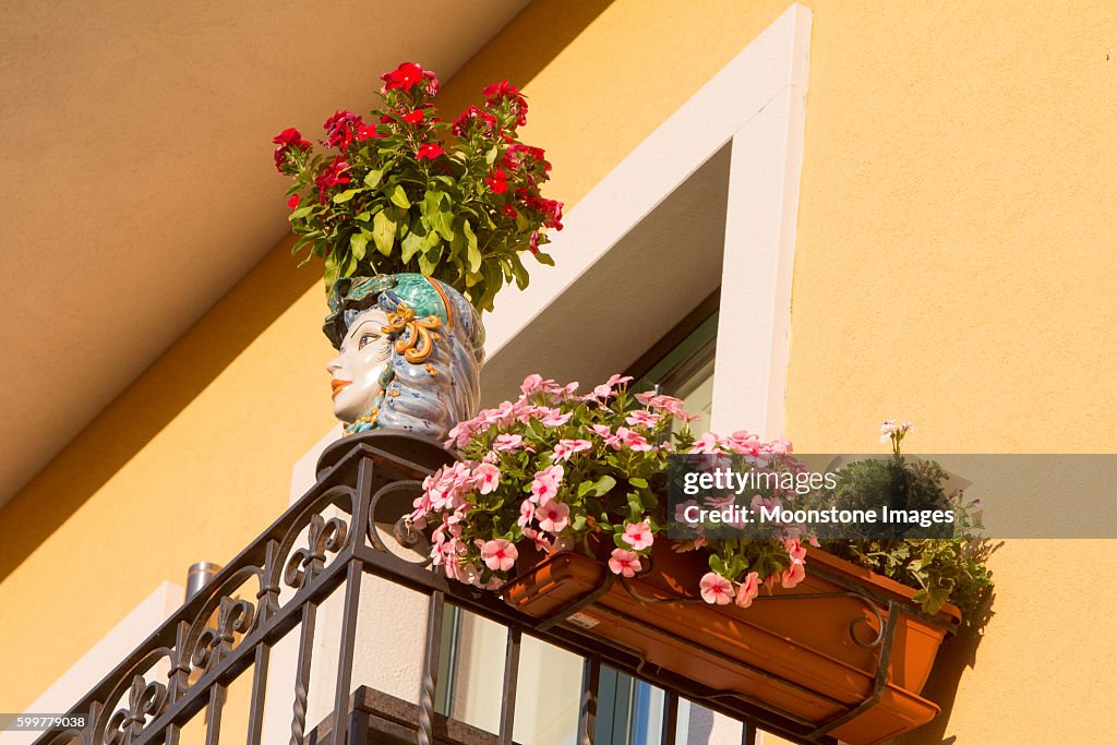 Moro's heads in Taormina, Sicily