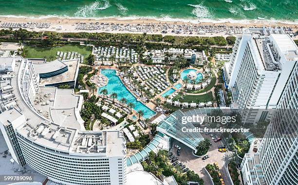 fort lauderdale strip aerial view - ft lauderdale beach stock pictures, royalty-free photos & images