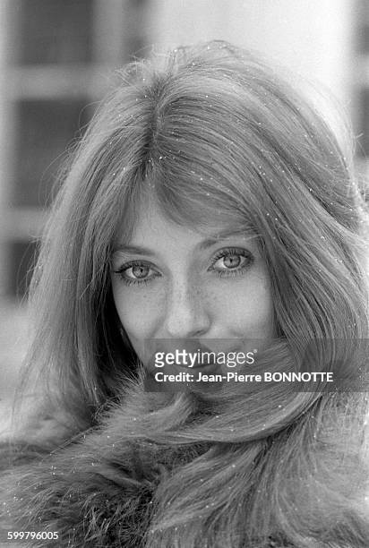 Portrait de Johanna Shimkus lors du tournage du film 'L'Invitée' de Vittorio de Seta en février 1969 en France .