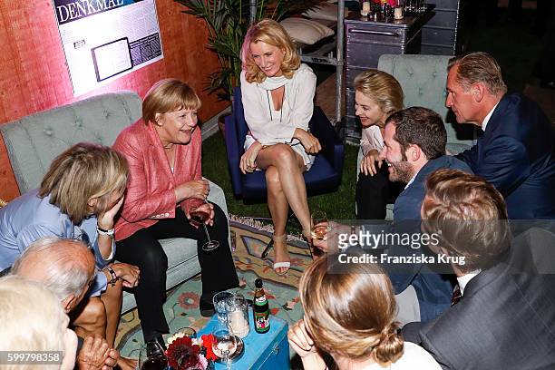 Angela Merkel, Maria Furtwaengler, Ursula von der Leyen and Mathias Doepfner attend the BILD100 event on September 06, 2016 in Berlin, Germany.