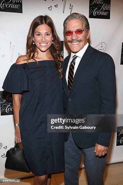 Erica Michelle Levy and Geraldo Rivera attend Cocktails to Celebrate the Launch of "Sprinkle Glitter on My Grave" by Jill Kargman at Cafe SFA - Saks...