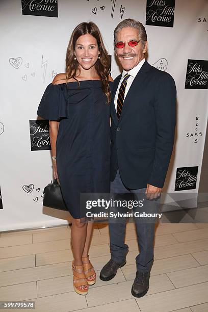 Erica Michelle Levy and Geraldo Rivera attend Cocktails to Celebrate the Launch of "Sprinkle Glitter on My Grave" by Jill Kargman at Cafe SFA - Saks...