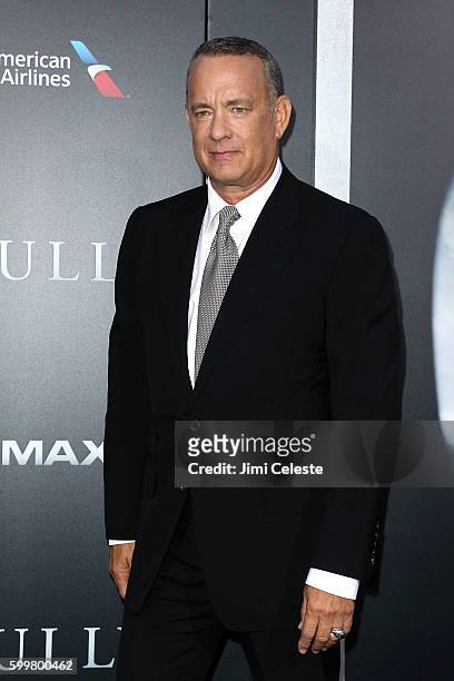 Actor Tom Hanks attends The New York Premiere of Warner Bros. Pictures' and Village Roadshow Pictures' "Sully" at Alice Tully Hall at Lincoln Center...