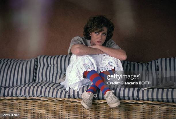 Portrait de Carla Gravina, actrice, en mai 1980 en France .