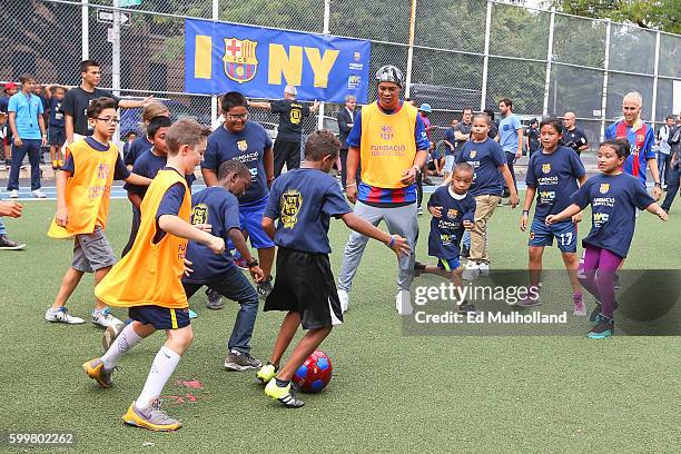 Barcelona and the NY Department of Education host a camp featuring Ronaldinho and children from MS 129 to bring soccer and positive values to the...