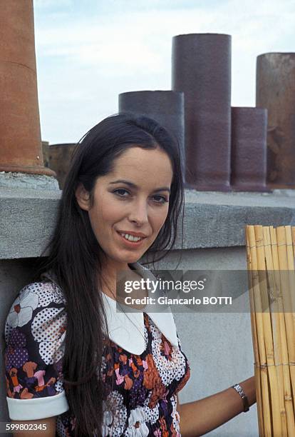 Portrait de l'actrice Joséphine Chaplin, circa 1970 en France .