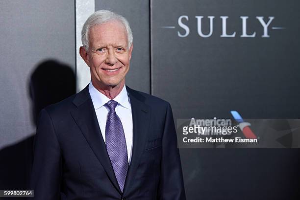 Chesley "Sully" Sullenberger attends the "Sully" New York Premiere at Alice Tully Hall on September 6, 2016 in New York City.