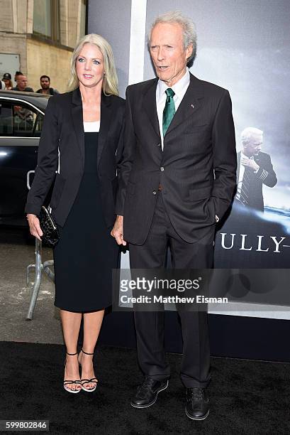 Christina Sandera and Clint Eastwood attend the "Sully" New York Premiere at Alice Tully Hall on September 6, 2016 in New York City.